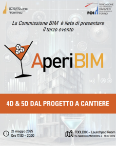 Posti ancora disponibili per il terzo “AperiBIM” 2024/2025 “4D & 5D dal progetto a cantiere”