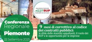 “Conferenza Regionale Piemonte” ASSORUP: focus sul correttivo al Codice dei contratti pubblici