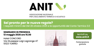 Un seminario ANIT sulle novità legislative introdotte dal nuovo decreto requisiti minimi insieme alle modifiche apportate dal DLgs 5/2026