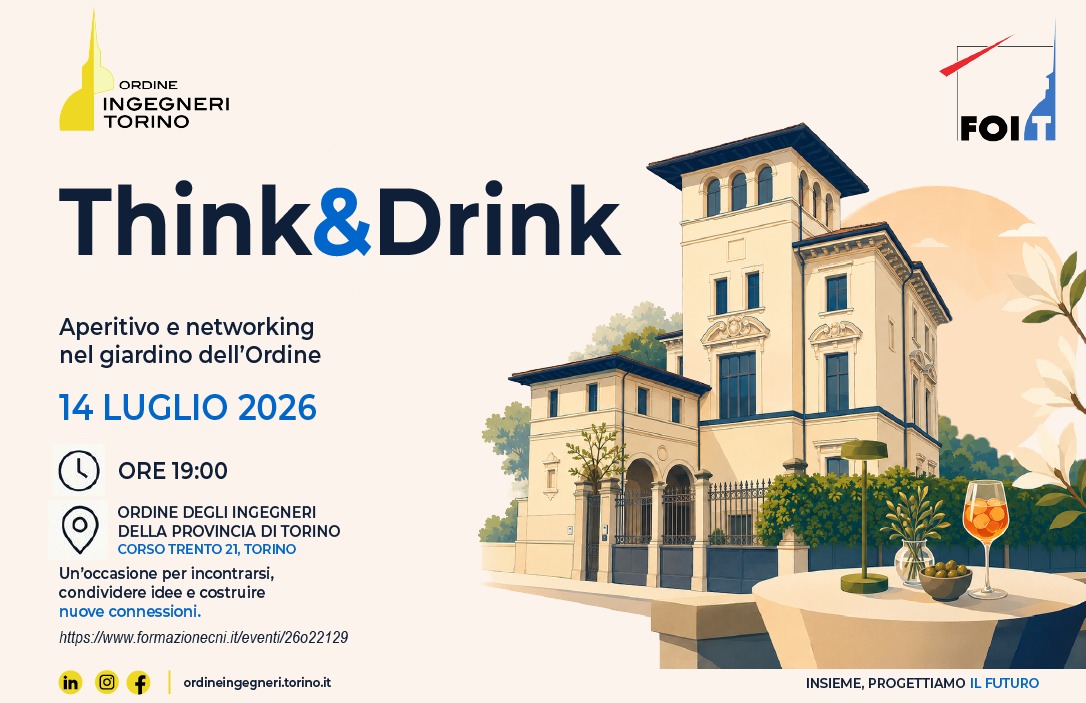 “Think&Drink. Aperitivo e networking nel giardino dell’Ordine”